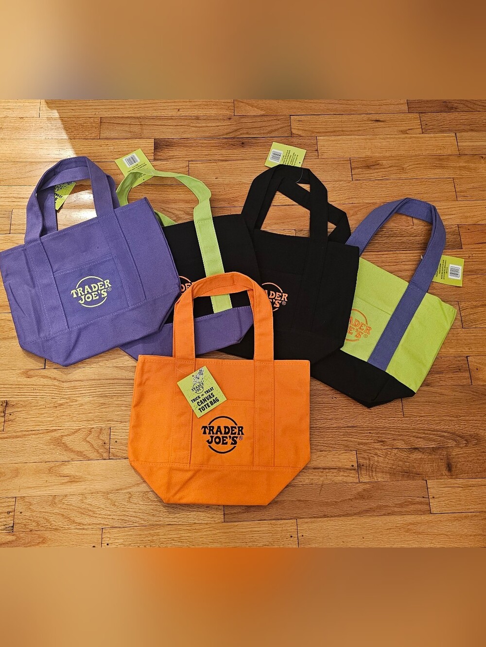 Trader Joe's Mini Halloween Canvas Tote Bags Complete Sets